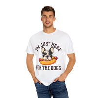 Load image into Gallery viewer, A casual and comfortable T-shirt with a funny &#39;I&#39;m just here for the Dogs&#39; design
