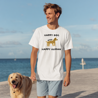 Load image into Gallery viewer, Happy Dog Happy Human Unisex Crew Tee for Dog Lovers
