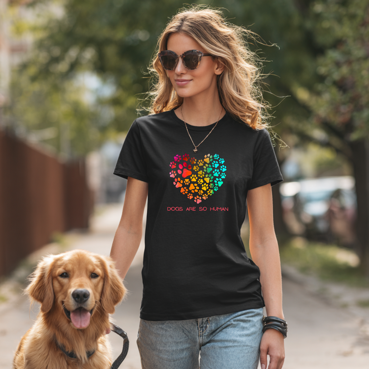 Paw Print Dogs Are So Human T-Shirt for Dog Lovers