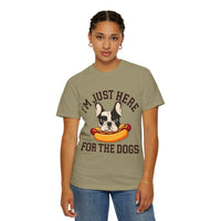 Load image into Gallery viewer, A casual and comfortable T-shirt with a funny &#39;I&#39;m just here for the Dogs&#39; design
