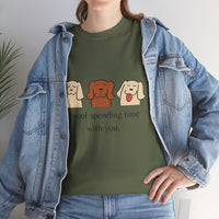 Load image into Gallery viewer, Dog Lover Cotton Tee, I Woof Spending Time with You, where style meets comfort for all dog lovers!
