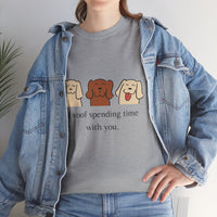 Load image into Gallery viewer, Dog Lover Cotton Tee, I Woof Spending Time with You, where style meets comfort for all dog lovers!
